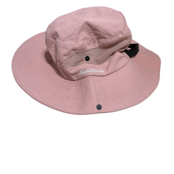 SunShade Pink Wide Brim Hat with Ponytail Hole - Picture 2 of 7
